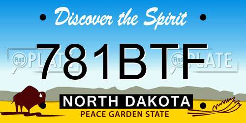 781BTF North Dakota License Plate