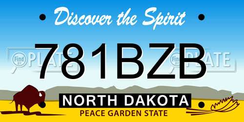 781BZB North Dakota License Plate