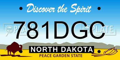 781DGC North Dakota License Plate