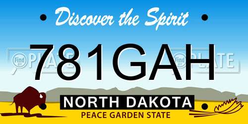 781GAH North Dakota License Plate