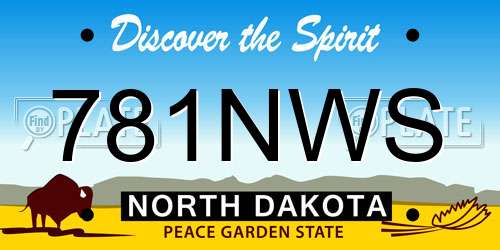 781NWS North Dakota License Plate