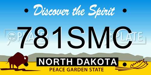 781SMC North Dakota License Plate