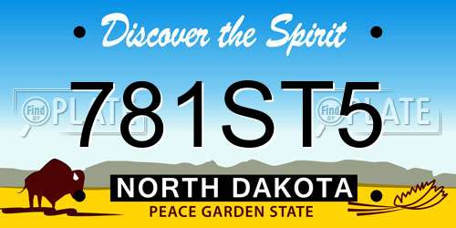 781ST5 North Dakota License Plate
