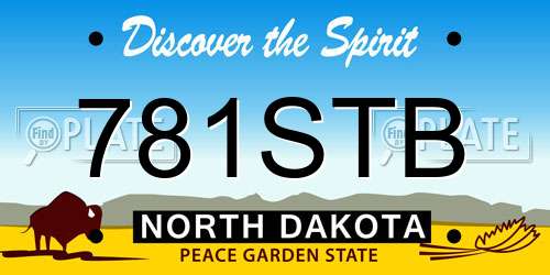 781STB North Dakota License Plate