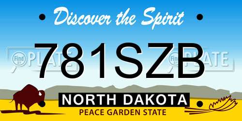 781SZB North Dakota License Plate