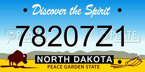 78207Z1 North Dakota License Plate