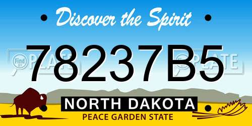 78237B5 North Dakota License Plate