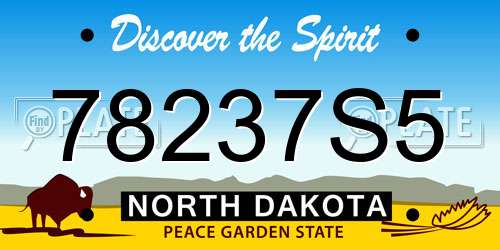 78237S5 North Dakota License Plate