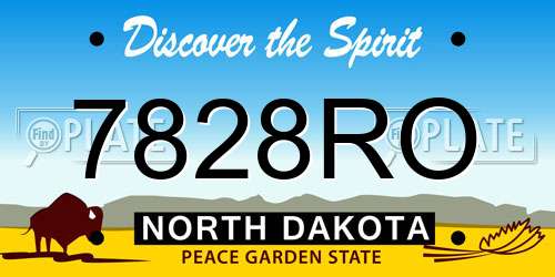 7828RO North Dakota License Plate