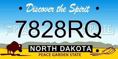7828RQ North Dakota License Plate