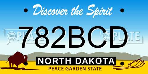 782BCD North Dakota License Plate