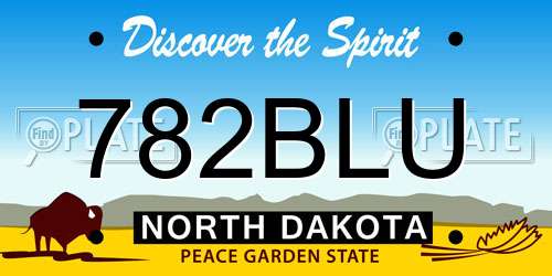 782BLU North Dakota License Plate