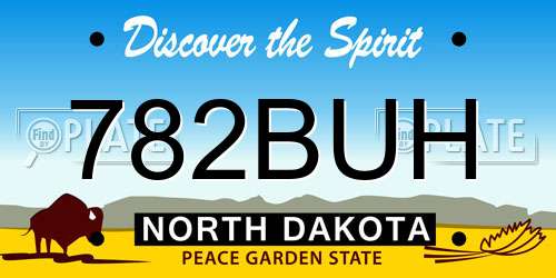 782BUH North Dakota License Plate