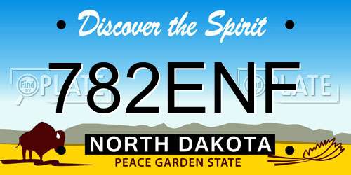 782ENF North Dakota License Plate