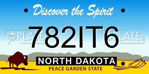 782IT6 North Dakota License Plate