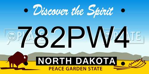 782PW4 North Dakota License Plate