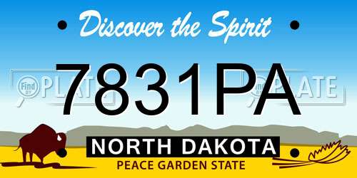 7831PA North Dakota License Plate