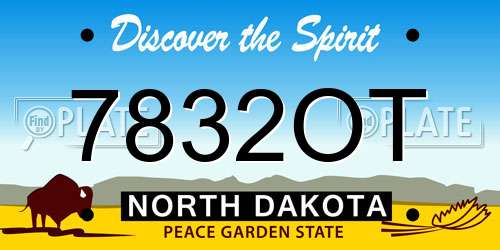 7832OT North Dakota License Plate