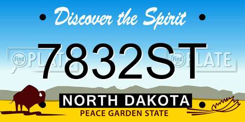 7832ST North Dakota License Plate