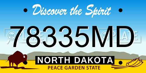 78335MD North Dakota License Plate