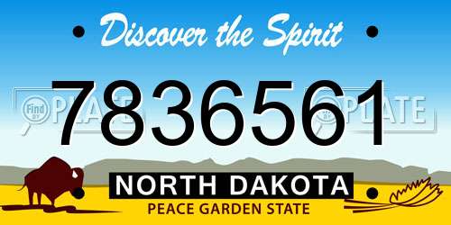 7836561 North Dakota License Plate