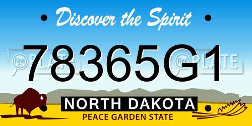 78365G1 North Dakota License Plate