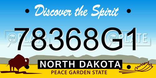 78368G1 North Dakota License Plate