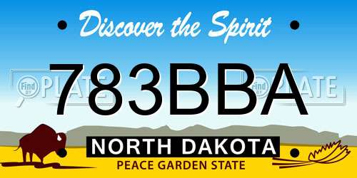 783BBA North Dakota License Plate
