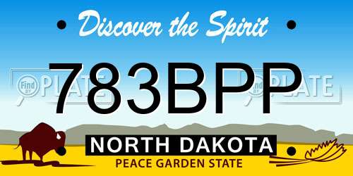 783BPP North Dakota License Plate