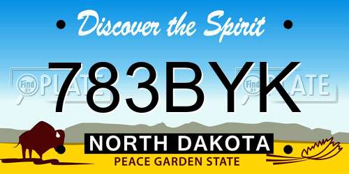783BYK North Dakota License Plate