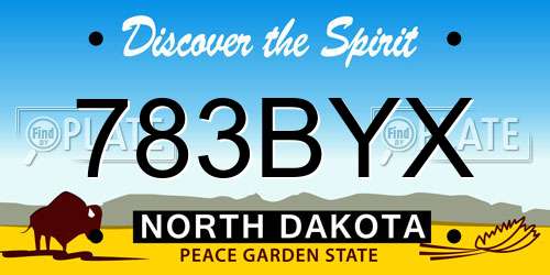 783BYX North Dakota License Plate