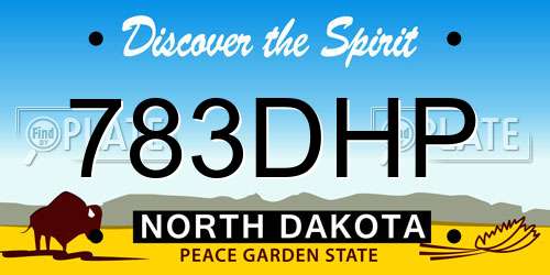783DHP North Dakota License Plate