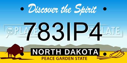 783IP4 North Dakota License Plate