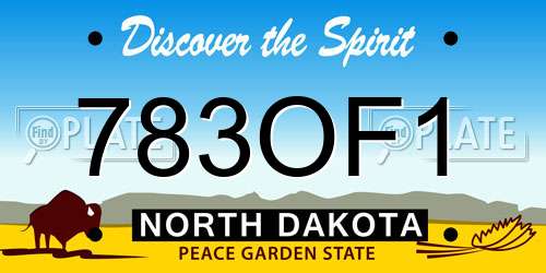 783OF1 North Dakota License Plate