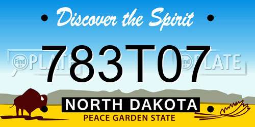 783T07 North Dakota License Plate