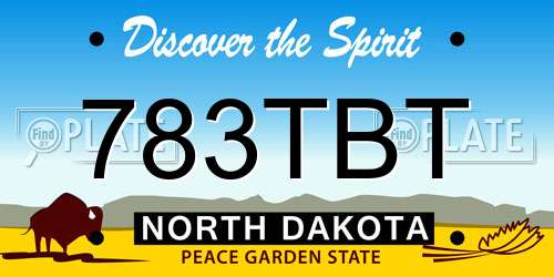783TBT North Dakota License Plate