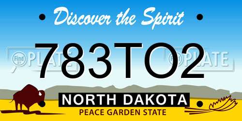 783TO2 North Dakota License Plate