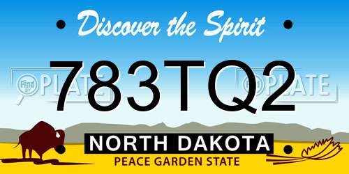 783TQ2 North Dakota License Plate