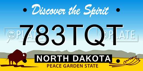783TQT North Dakota License Plate