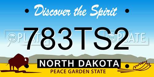783TS2 North Dakota License Plate