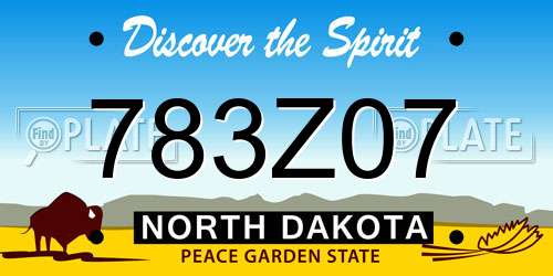 783Z07 North Dakota License Plate
