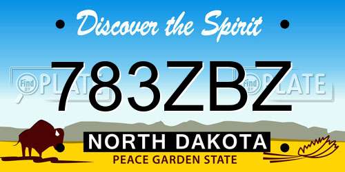 783ZBZ North Dakota License Plate