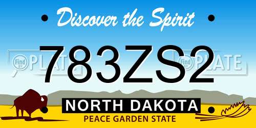 783ZS2 North Dakota License Plate