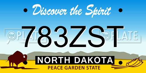 783ZST North Dakota License Plate