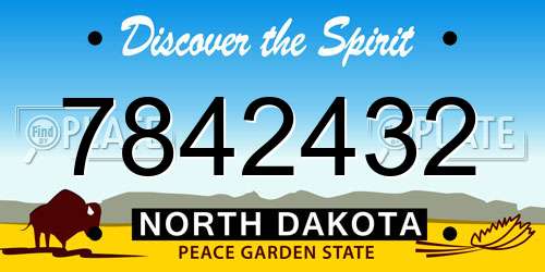 7842432 North Dakota License Plate