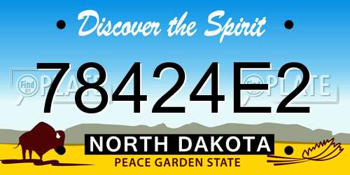 78424E2 North Dakota License Plate