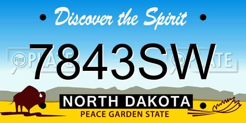 7843SW North Dakota License Plate