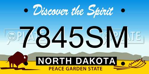 7845SM North Dakota License Plate