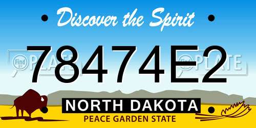 78474E2 North Dakota License Plate