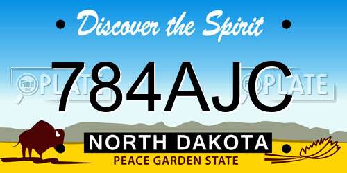 784AJC North Dakota License Plate